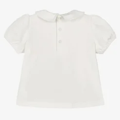 Girls Ivory Cotton T-Shirt
