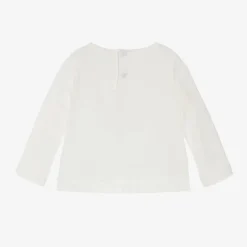 Girls Ivory Deer Cotton Top