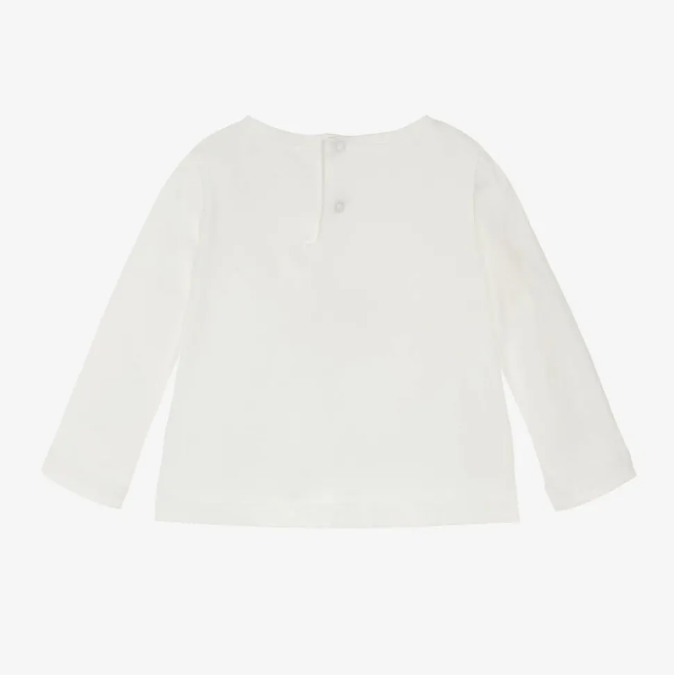 Girls Ivory Deer Cotton Top