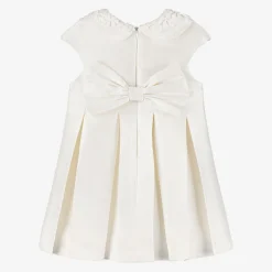 Girls Ivory Diamanté Flower Dress