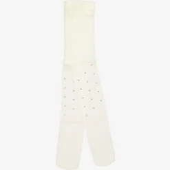 Girls Ivory Diamanté Tights