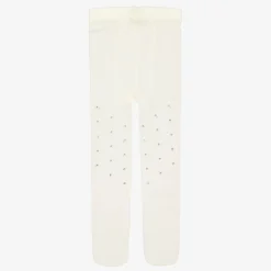 Girls Ivory Diamanté Tights