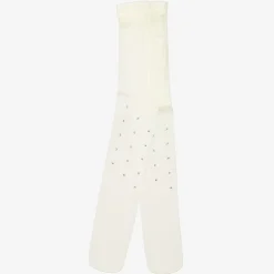 Girls Ivory Diamanté Tights