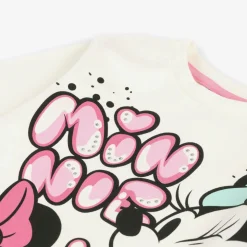 Girls Ivory Disney Print Cotton Top