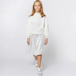 Girls Ivory Double B Viscose Sweatshirt