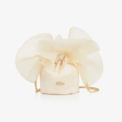 Girls Ivory Embroidered Tulle Bag (12cm)