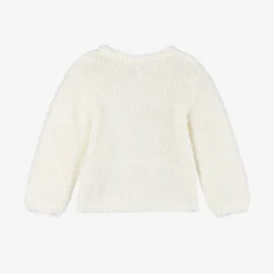 Girls Ivory Fluffy Knit Jumper