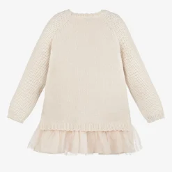 Girls Ivory Knitted Dress