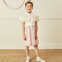 Girls Ivory Leather Pumps