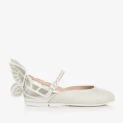 Girls Ivory Leather Shoes