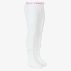 Girls Ivory Logo Tights