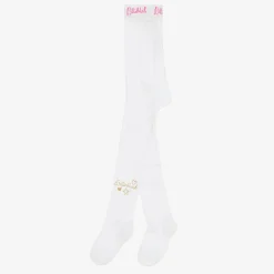 Girls Ivory Logo Tights