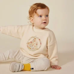 Girls Ivory Organic Cotton Leggings