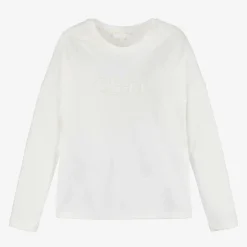 Girls Ivory Organic Cotton Top