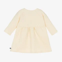 Girls Ivory Quilted Heart Cotton Dress