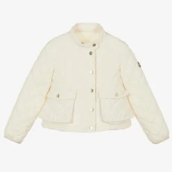 Girls Ivory Quilted Kamaria Jacket