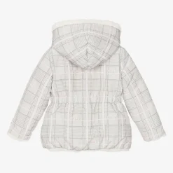 Girls Ivory Reversible Faux Fur Jacket