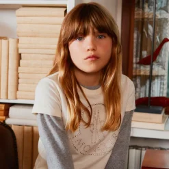 Girls Ivory Rhinestone T-Shirt