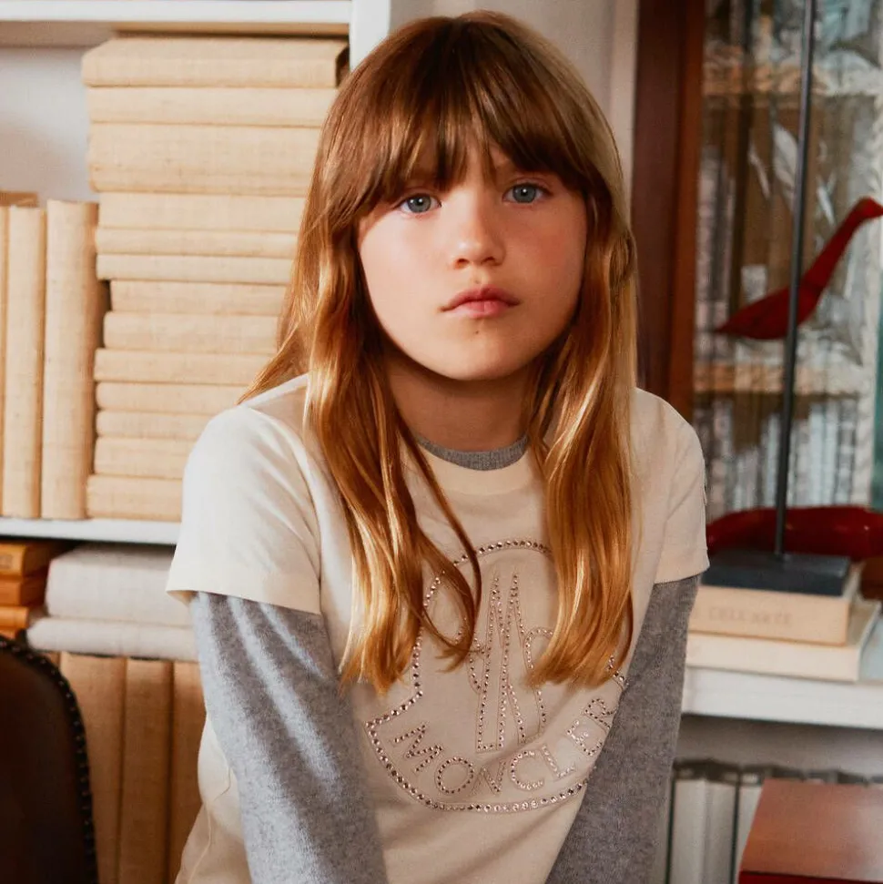 Girls Ivory Rhinestone T-Shirt