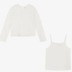 Girls Ivory Shimmer Top
