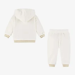 Girls Ivory Velour Tracksuit