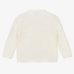 Girls Ivory Wool & Padded Cardigan
