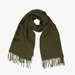 Girls Khaki Green Viscose Insignia Scarf (174cm)