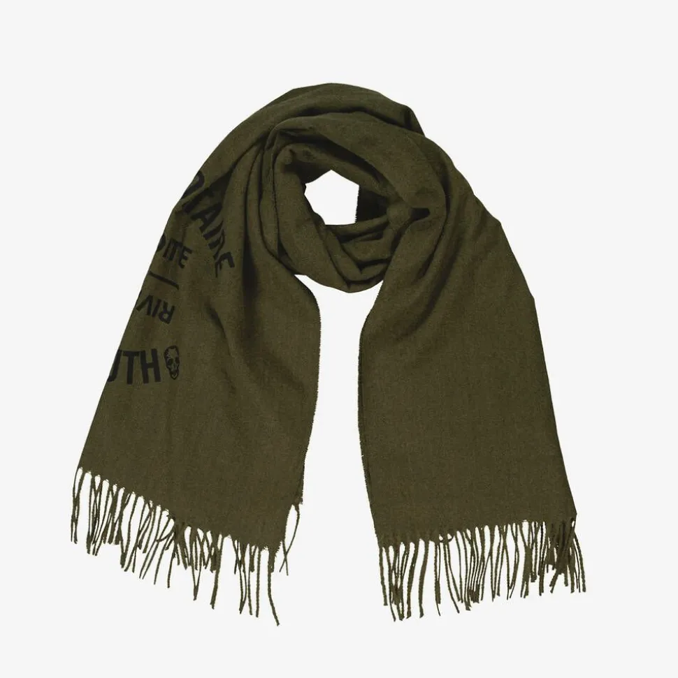 Girls Khaki Green Viscose Insignia Scarf (174cm)