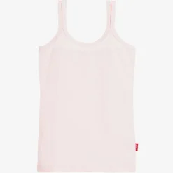 Girls Light Pink Cotton Jersey Vest