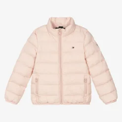 Girls Light Pink Down Padded Jacket