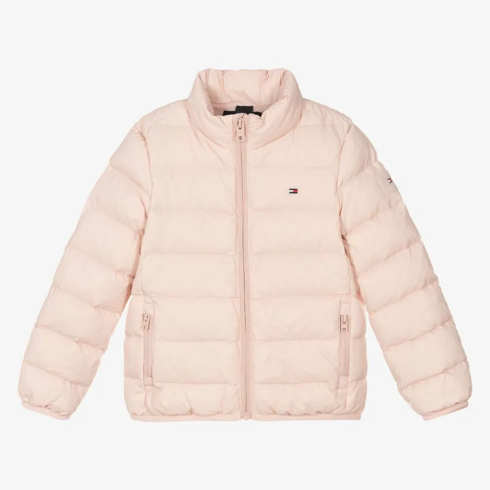Girls Light Pink Down Padded Jacket
