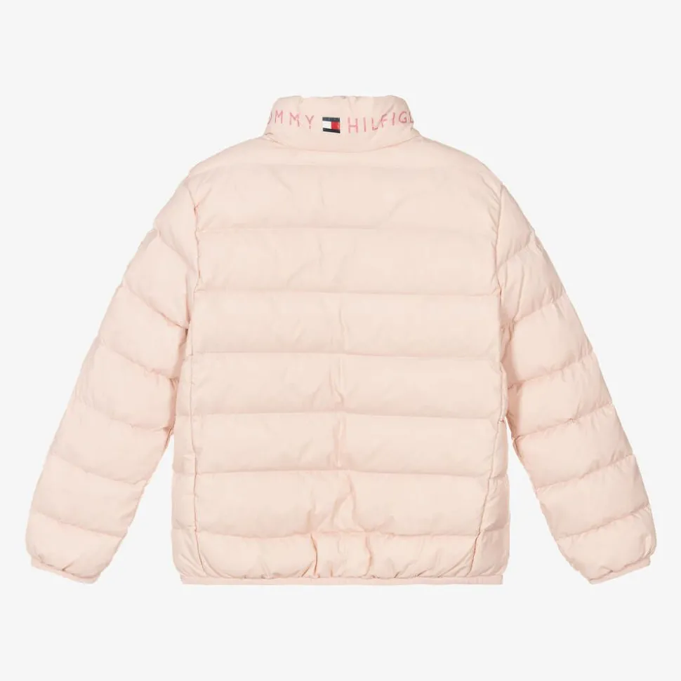 Girls Light Pink Down Padded Jacket