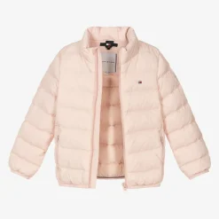 Girls Light Pink Down Padded Jacket