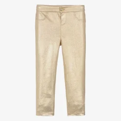 Girls Metallic Gold Jeggings