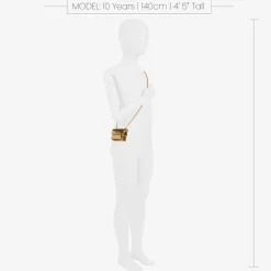 Girls Metallic Gold Leather Mini Bag (8cm)