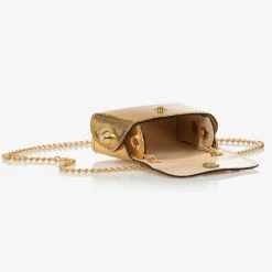Girls Metallic Gold Leather Mini Bag (8cm)