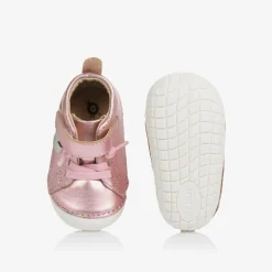 Girls Metallic Pink Leather First Walkers