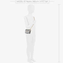 Girls Metallic Silver Leather Bag (12cm)