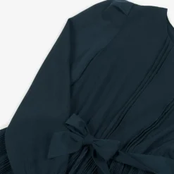 Girls Navy Blue Chiffon Pleated Dress