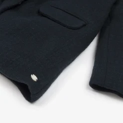 Girls Navy Blue Collared Coat