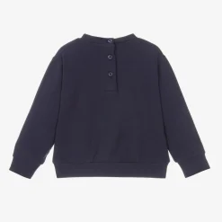 Girls Navy Blue Cotton Diamanté Sweatshirt