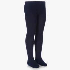 Girls Navy Blue Cotton Tights