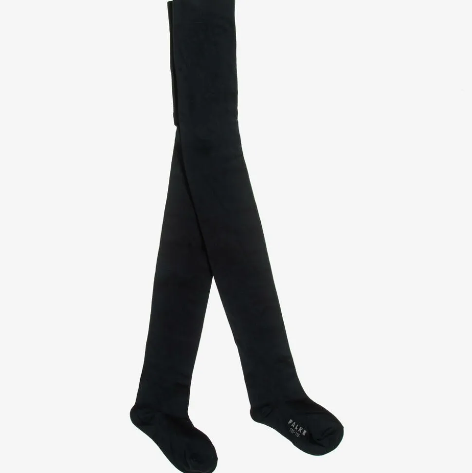 Girls Navy Blue Cotton Tights