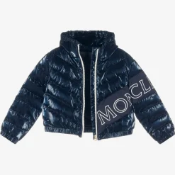 Girls Navy Blue Down Padded Puffer Jacket
