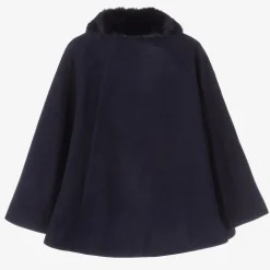 Girls Navy Blue Felted Cape