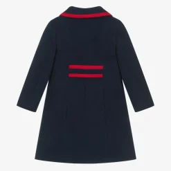 Girls Navy Blue Felted Coat