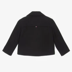 Girls Navy Blue Felted Peacoat