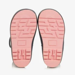 Girls Navy Blue Floral Rain Boots