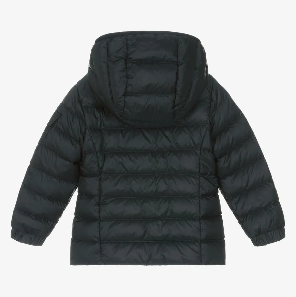 Girls Navy Blue Gles Down Padded Jacket