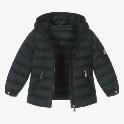 Girls Navy Blue Gles Down Padded Jacket